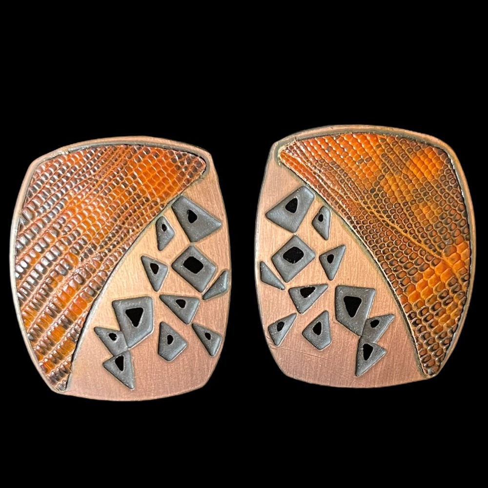 Earrings - Brown and Copper Design